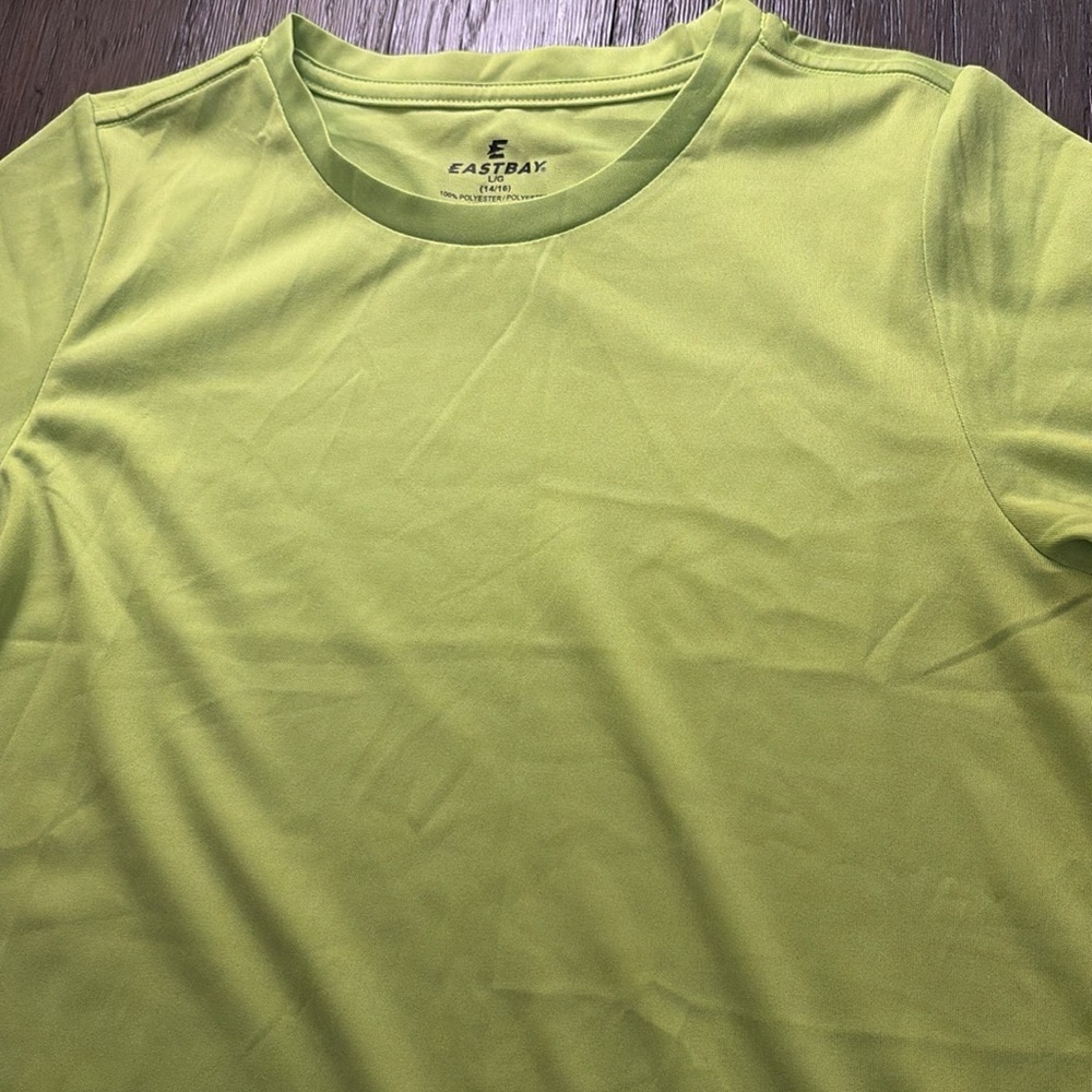 NEW [Eastbay] Gymtech Performance Athletic Shirt, Lime, Youth M 10/12 or L 14/16 - Picture 4 of 11